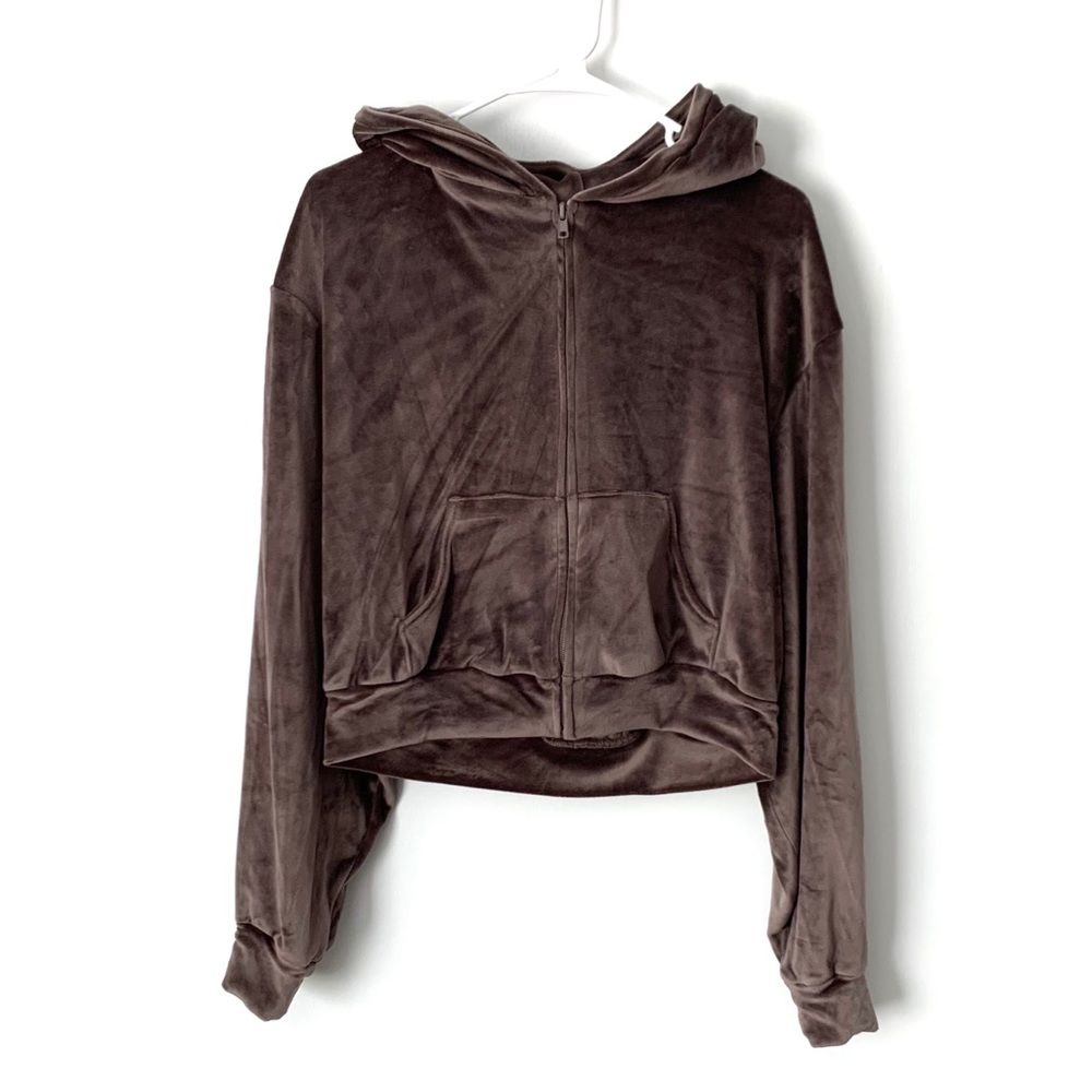 Set SKIMS Amethyst Brown Velour Track Jacket Jogger 2XL